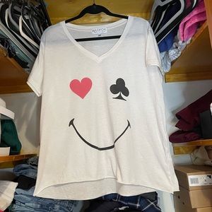Wildfox graphic smiley tee